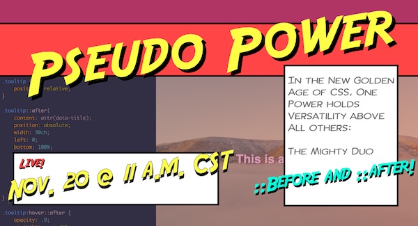  Promo Image for Live Pseudo Selector Workshop 
